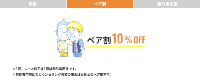 メンズリゼペア割